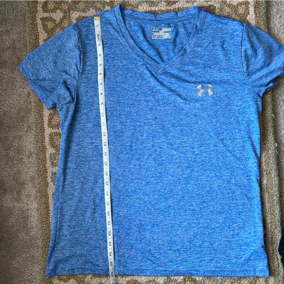 Under Armour Heat Gear Blue V-Neck Athletic T-Shirt XXL - Picture 7 of 7